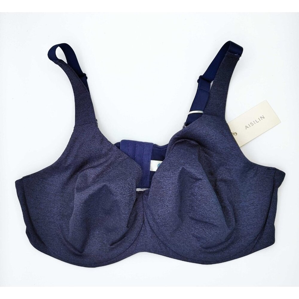 AISILIN Minimizer Bra Size 42DD Underwire Non Padded Sapphire Heather Blue NEW